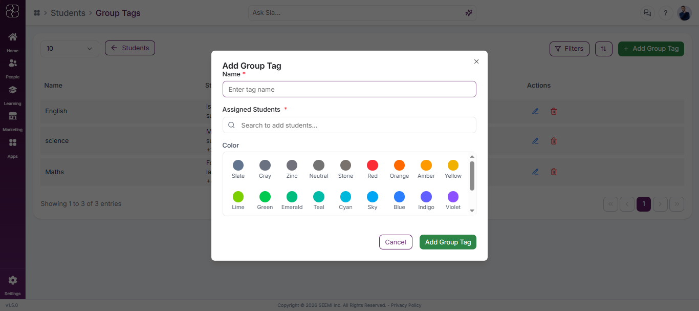 Add group tag field in Seemi CRM
