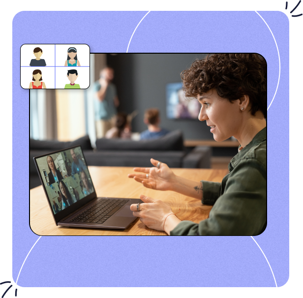 Professional working on a laptop with integrated apps connected.