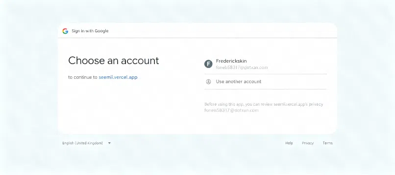 Google login page for Meet integration setup
