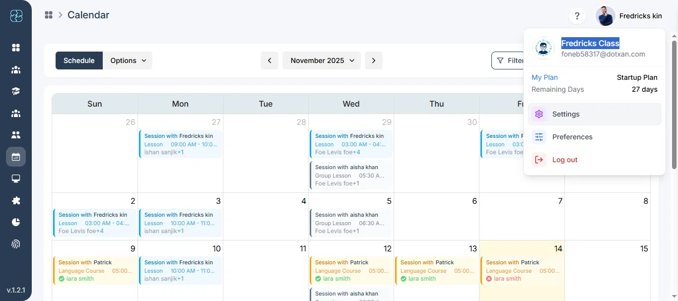 Enter business name to label synced events in external calendars