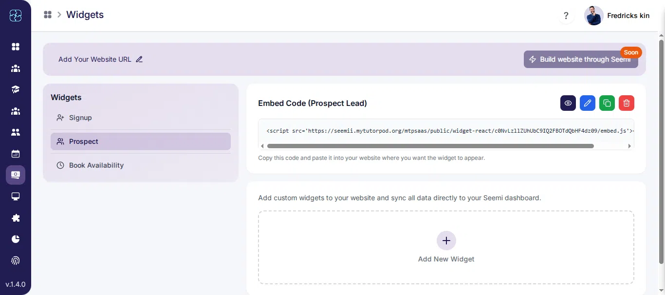 Embed code for Prospect widget in Seemi