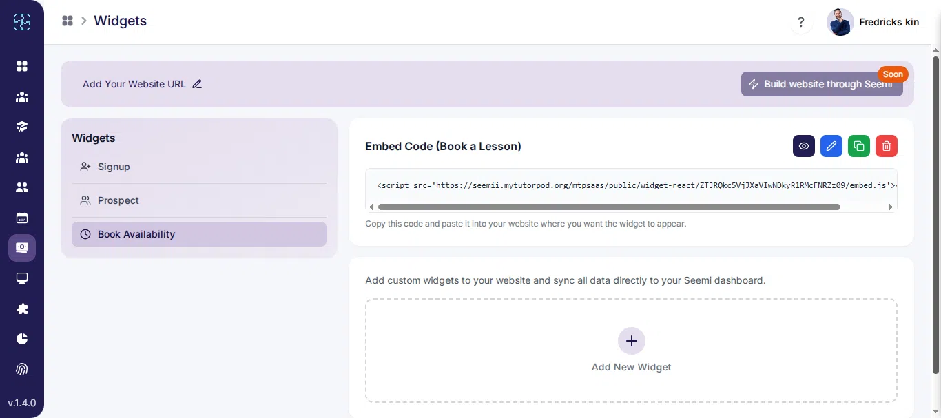 Embed code for Book Availability widget in Seemi